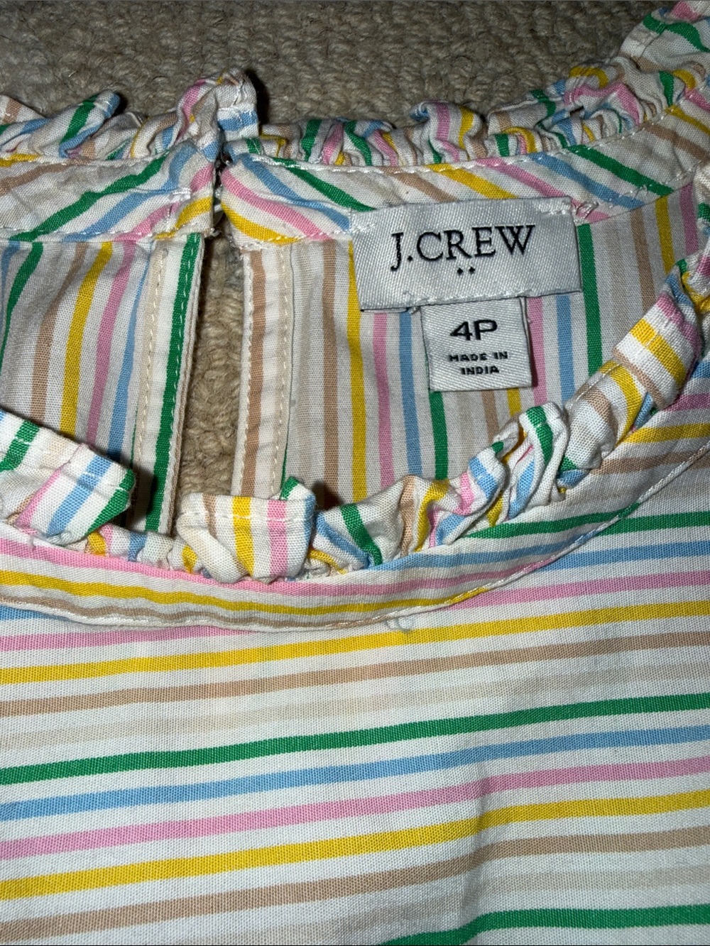 Multi-Color Striped Ruffle Sleeve Dress - Picture 2 of 3